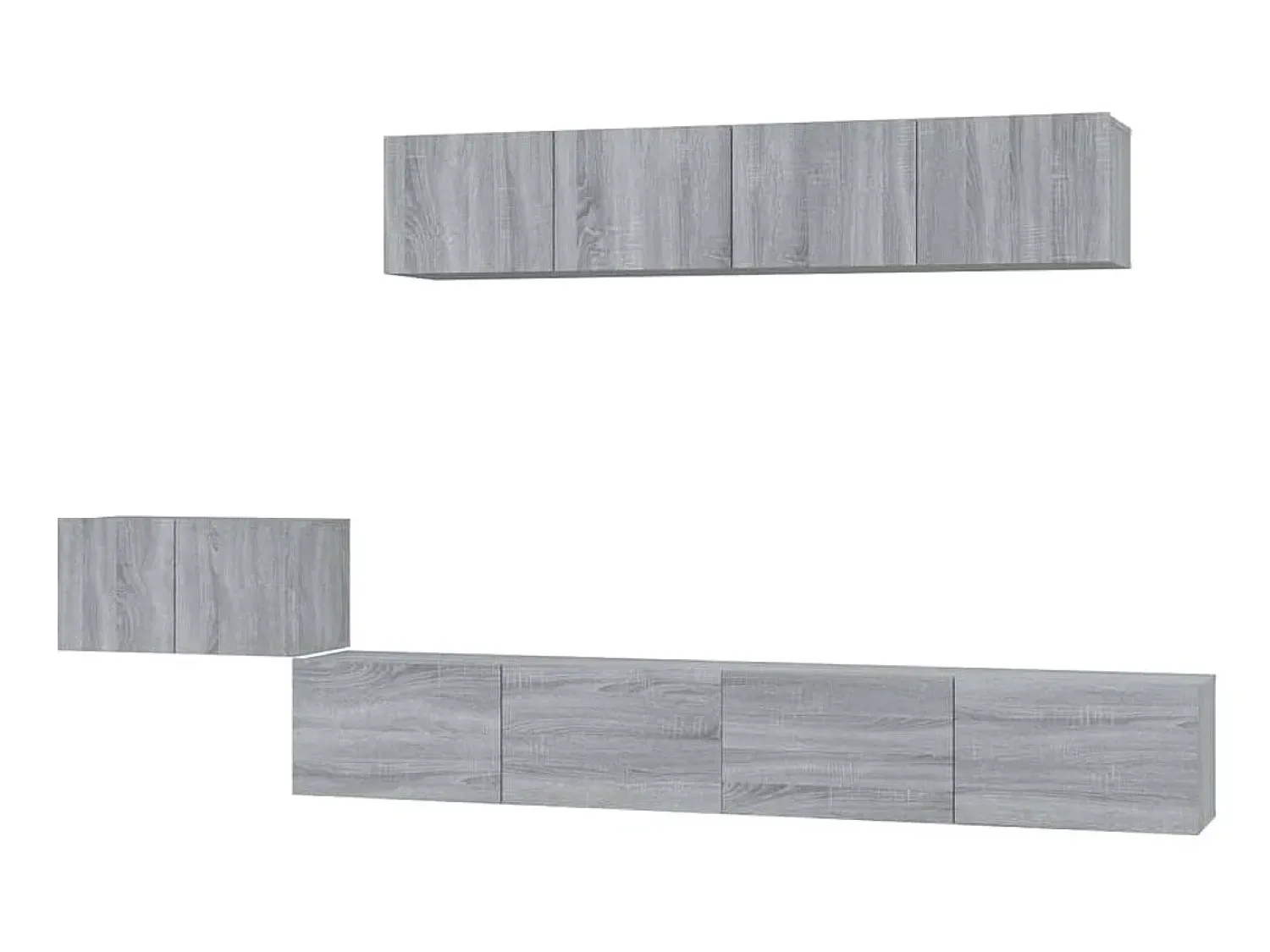 Móvel De Tv* Conjunto móveis de TV 5 pcs madeira processada sonoma cinza PT381831 Cinzento