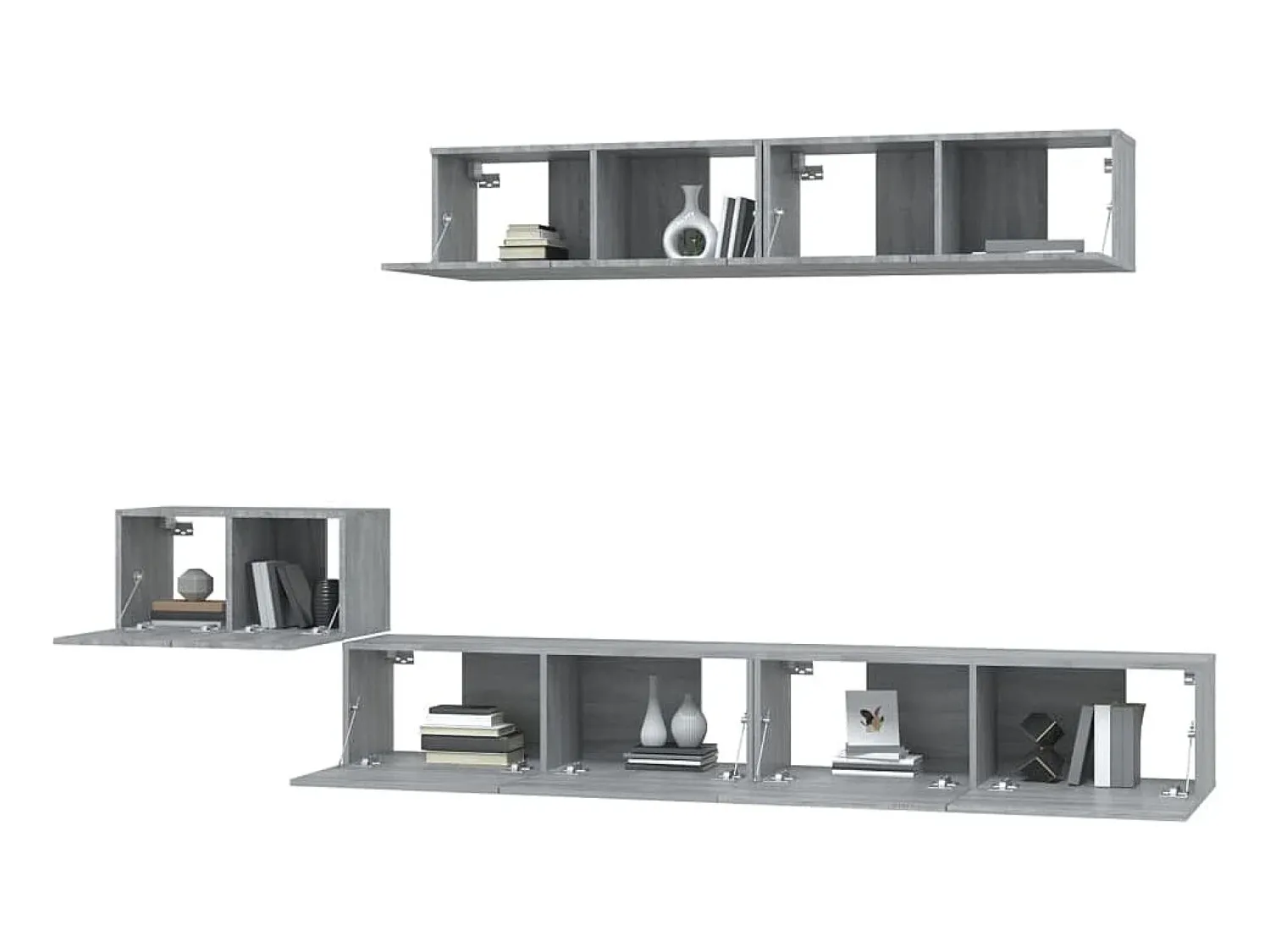 Móvel De Tv* Conjunto móveis de TV 5 pcs madeira processada sonoma cinza PT381831 Cinzento