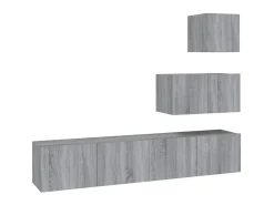 Móvel De Tv* Conjunto móveis de TV 4 pcs madeira processada sonoma cinza PT738625 Cinzento