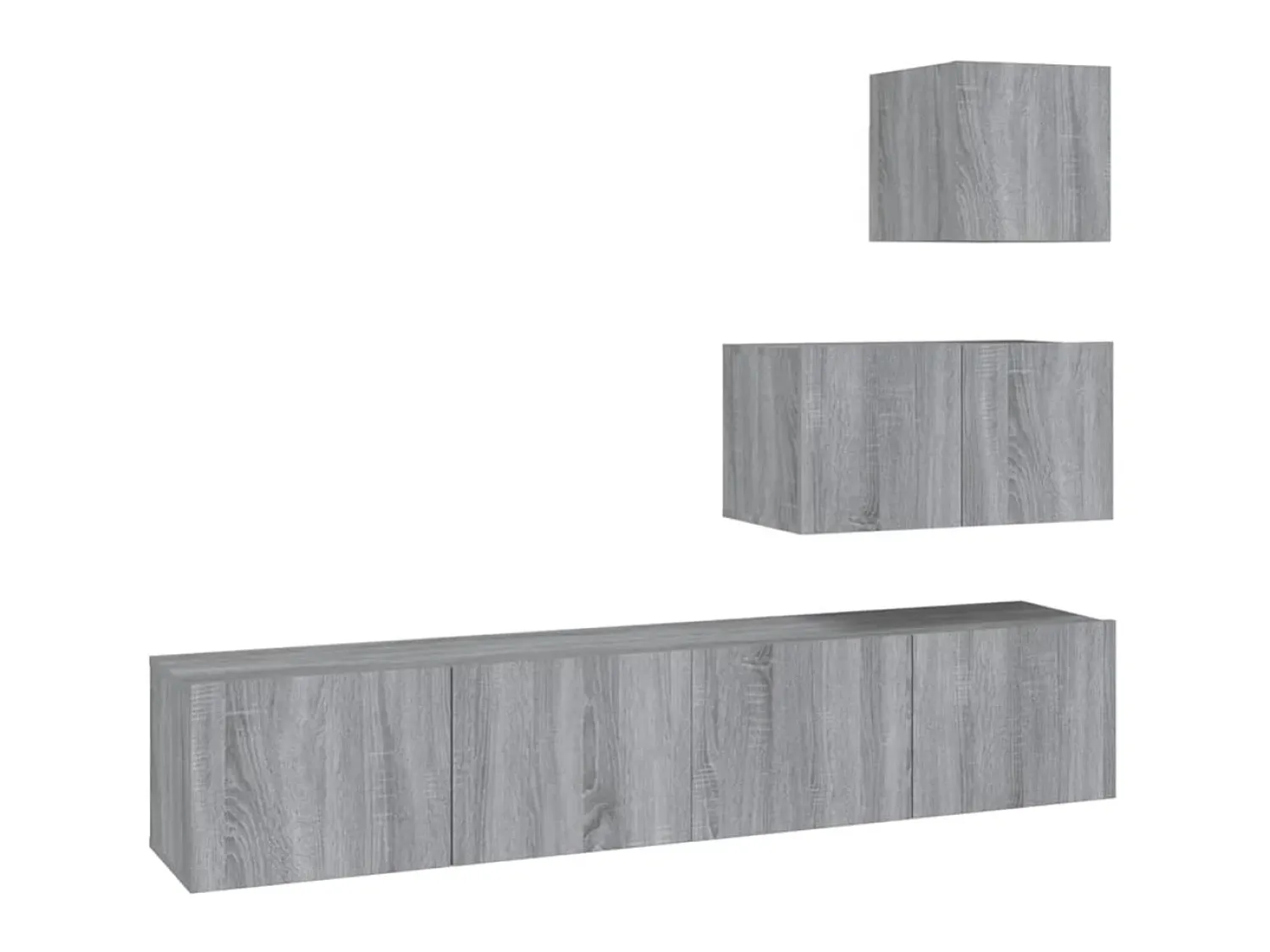 Móvel De Tv* Conjunto móveis de TV 4 pcs madeira processada sonoma cinza PT738625 Cinzento
