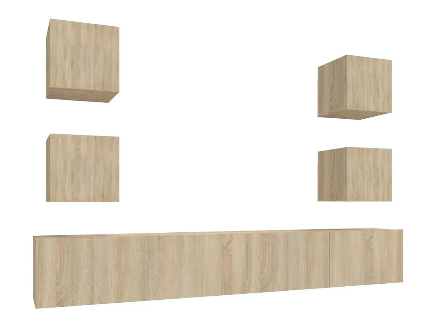 Móvel De Tv| Conjunto móveis de TV 6 pcs madeira processada carvalho sonoma PT749675 Castanho