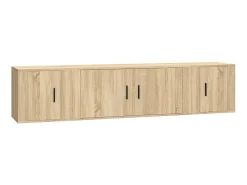Hot Conjunto móveis de TV 3 pcs madeira processada carvalho sonoma PT134702 Castanho