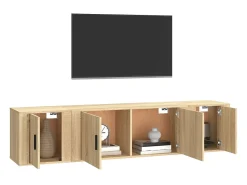 Hot Conjunto móveis de TV 3 pcs madeira processada carvalho sonoma PT134702 Castanho