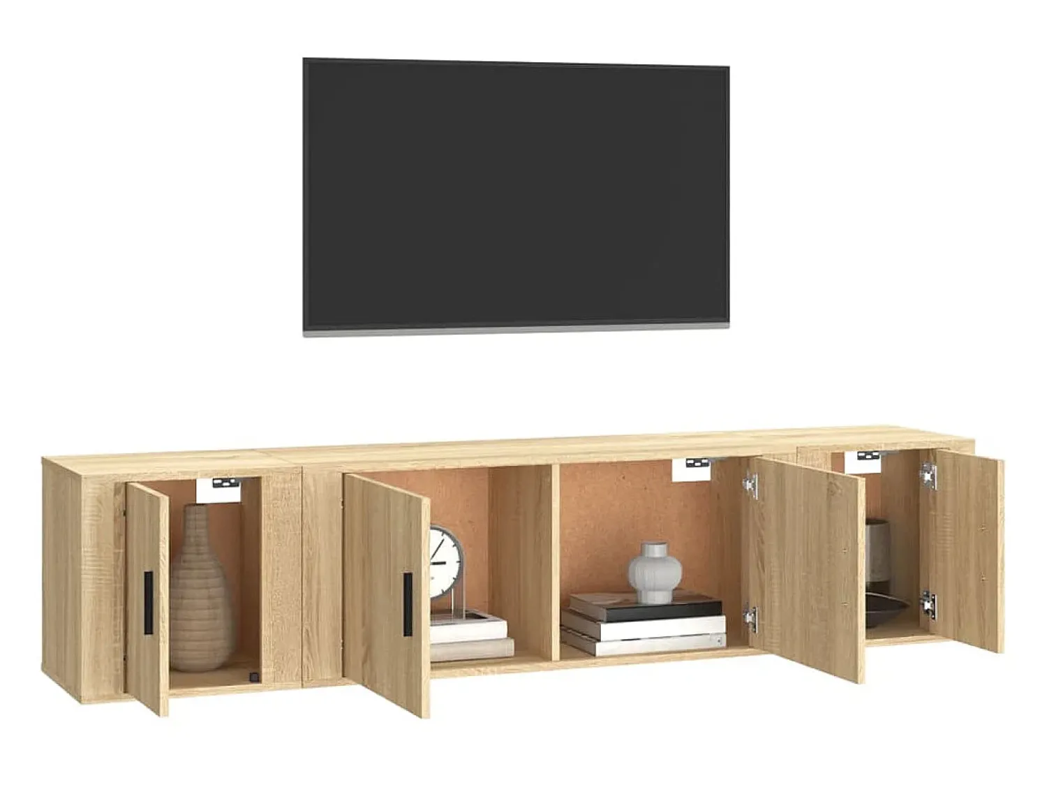 Hot Conjunto móveis de TV 3 pcs madeira processada carvalho sonoma PT134702 Castanho
