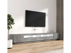Móvel De Tv* Conjunto móveis de TV 3 pcs c/ LEDs madeira sonoma PT451499 Cinzento