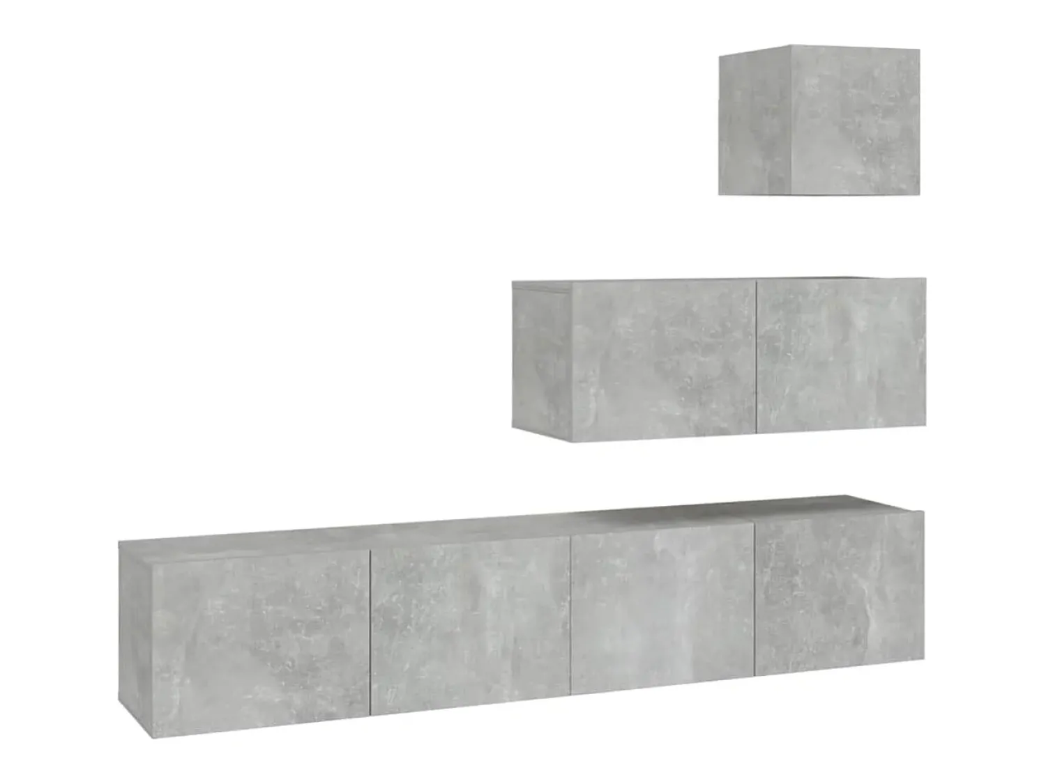 Conjunto móveis de TV 4 pcs madeira processada cimento PT127634^ Móvel De Tv