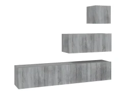 Móvel De Tv* Conjunto móveis de TV 4 pcs madeira processada sonoma cinza PT497515 Cinzento