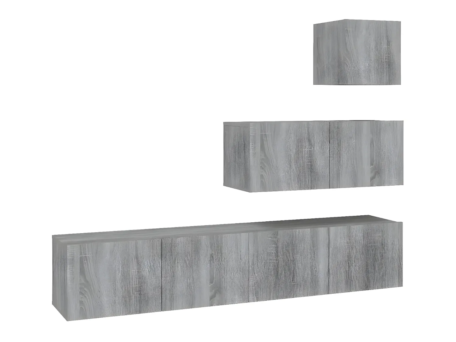 Móvel De Tv* Conjunto móveis de TV 4 pcs madeira processada sonoma cinza PT497515 Cinzento