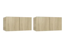 Best Conjunto móveis de TV 4 pcs madeira processada carvalho sonoma PT377515 Castanho