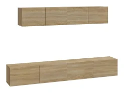 Best Conjunto móveis de TV 4 pcs madeira processada carvalho sonoma PT377515 Castanho