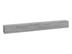 Móvel De Tv* Conjunto móveis de TV 3 pcs madeira processada sonoma cinza PT454743 Cinzento