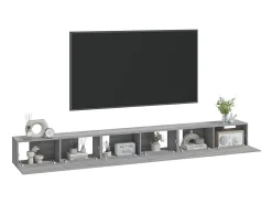 Móvel De Tv* Conjunto móveis de TV 3 pcs madeira processada sonoma cinza PT454743 Cinzento