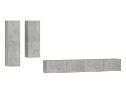 Best Conjunto móveis de TV 4 pcs madeira processada cimento PT843285 Cinzento