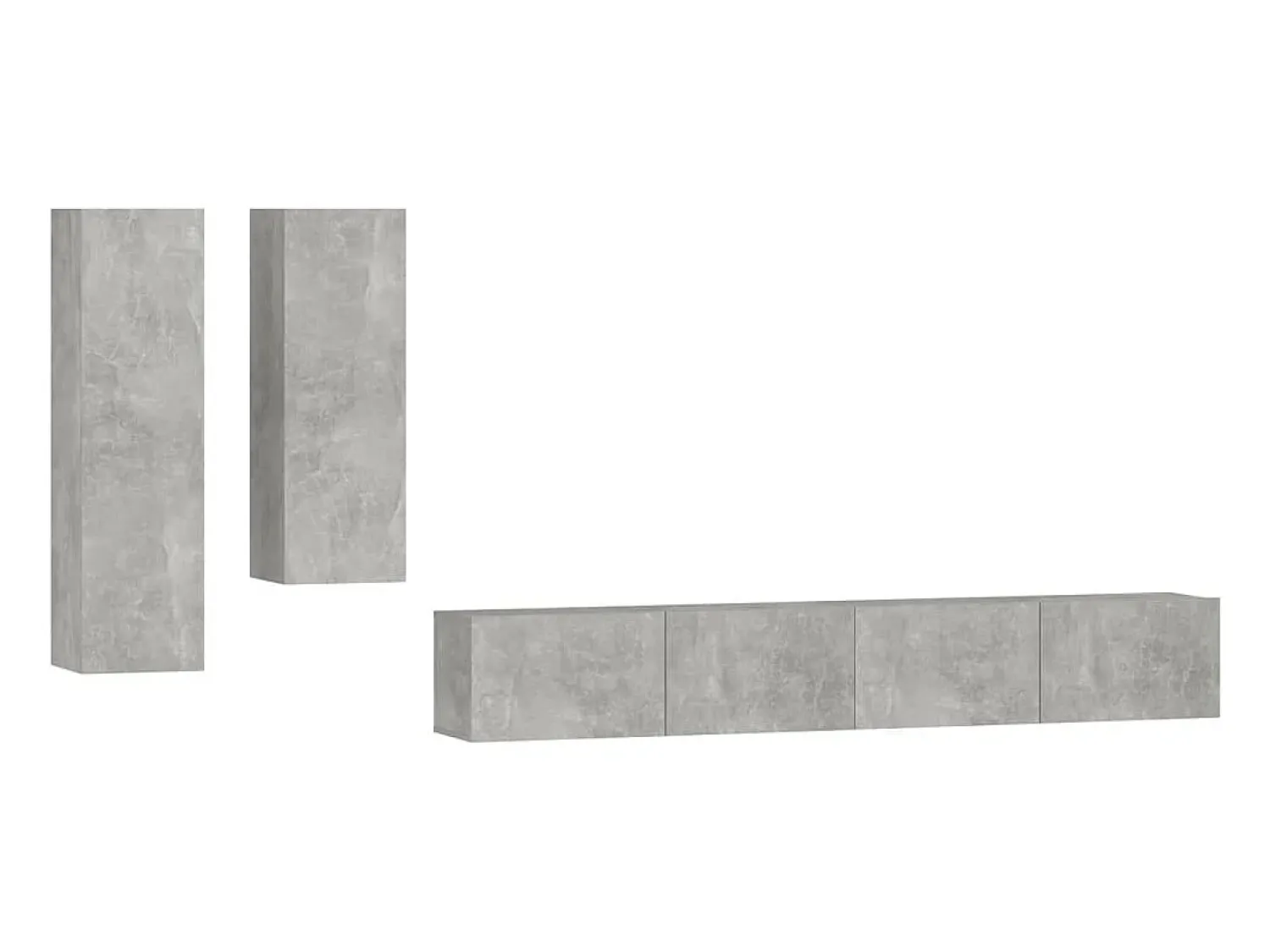 Best Conjunto móveis de TV 4 pcs madeira processada cimento PT843285 Cinzento