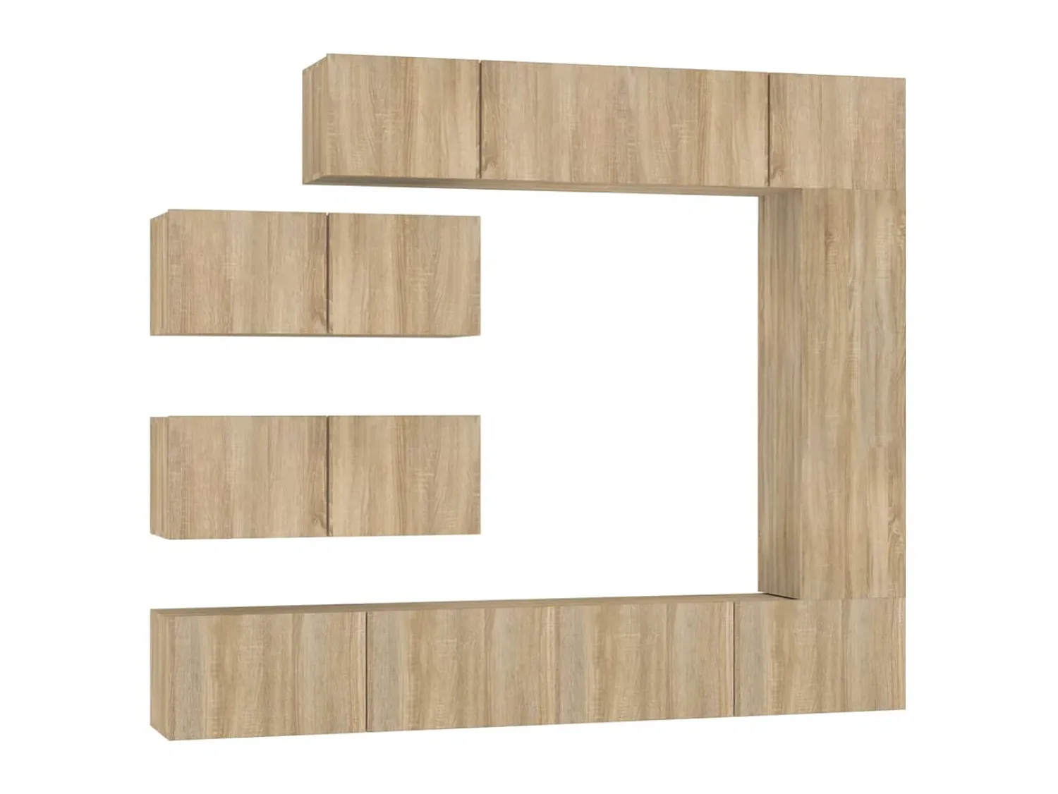 Discount Conjunto móveis de TV 7 pcs madeira processada carvalho sonoma PT966961 Castanho