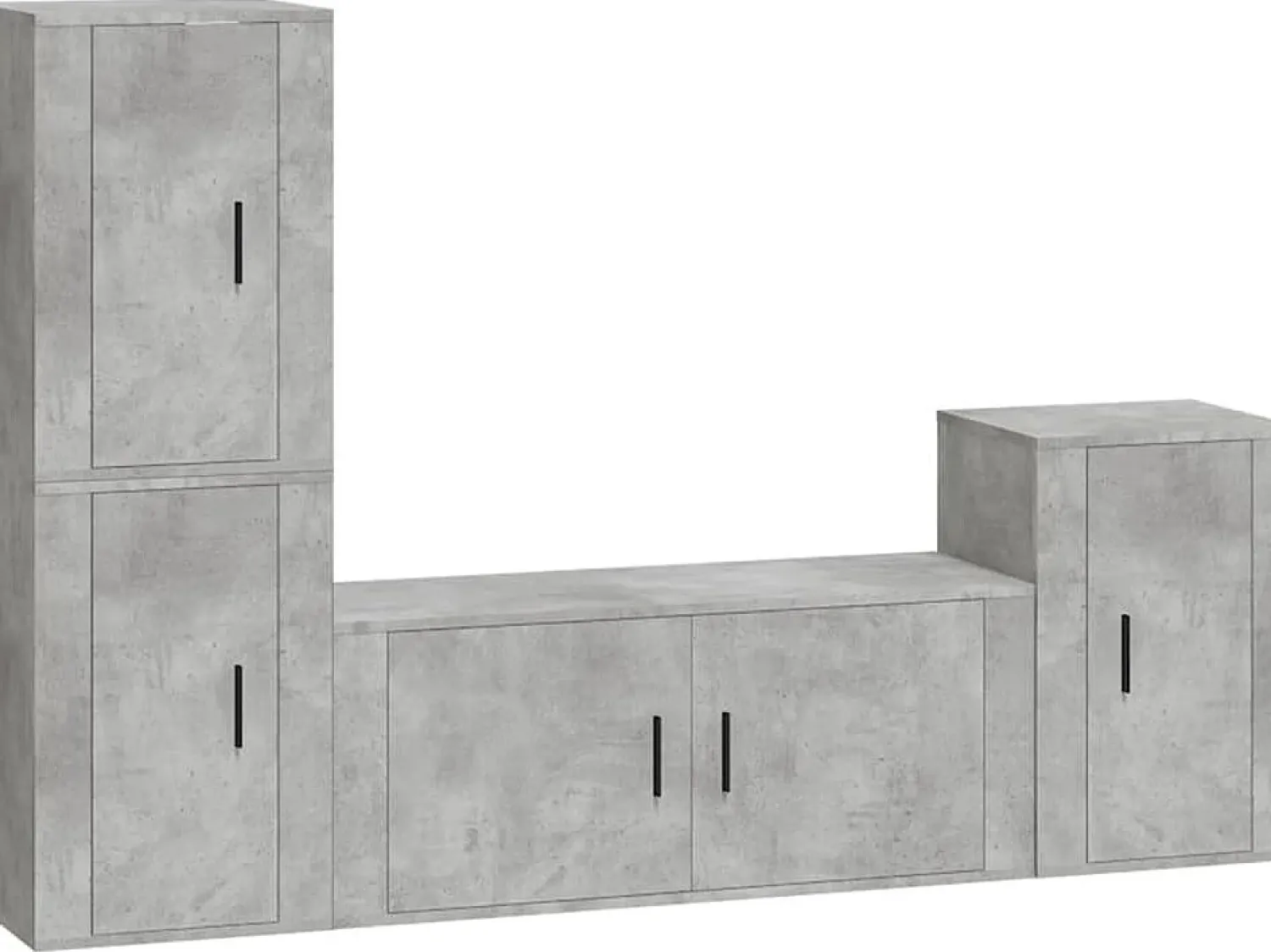 Conjunto móveis de TV 4 pcs madeira processada cimento PT644955^ Móvel De Tv