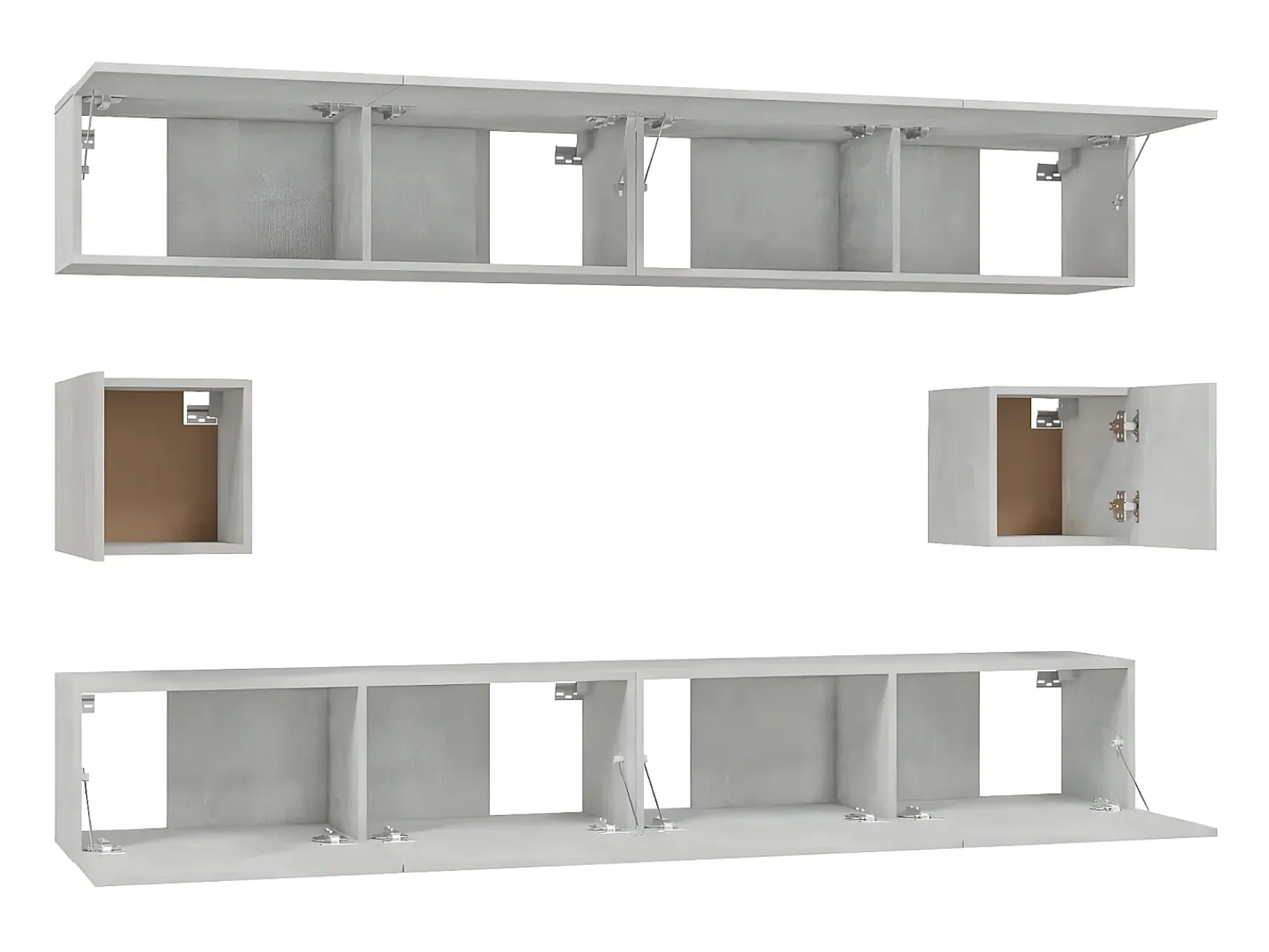 Discount Conjunto móveis de TV 6 pcs madeira processada cimento PT428894 Cinzento