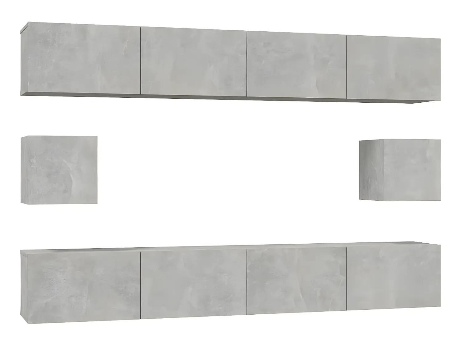 Discount Conjunto móveis de TV 6 pcs madeira processada cimento PT428894 Cinzento