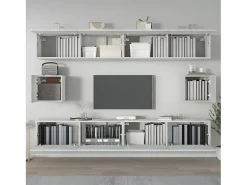 Discount Conjunto móveis de TV 6 pcs madeira processada cimento PT428894 Cinzento