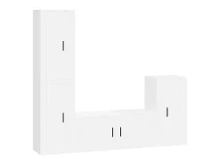 Móvel De Tv| Conjunto móveis de TV 4 pcs madeira processada PT936878 Branco