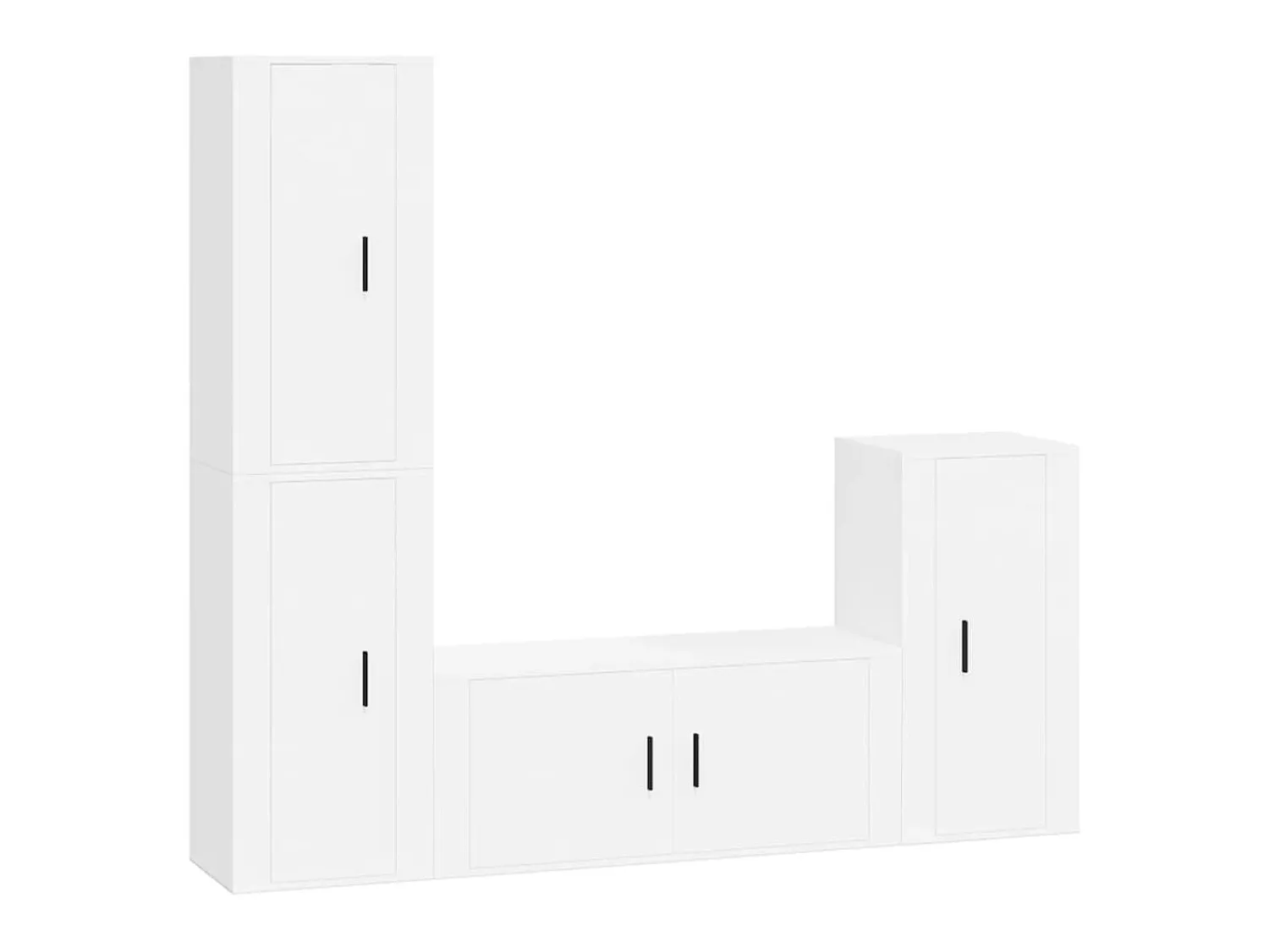 Móvel De Tv| Conjunto móveis de TV 4 pcs madeira processada PT936878 Branco
