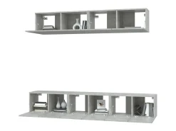Conjunto móveis de TV 5 pcs madeira processada cimento PT363274^ Móvel De Tv