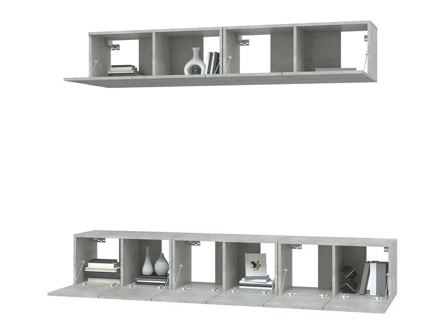 Conjunto móveis de TV 5 pcs madeira processada cimento PT363274^ Móvel De Tv