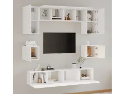 Conjunto móveis de TV 8 pcs madeira processada PT557037^ Móvel De Tv