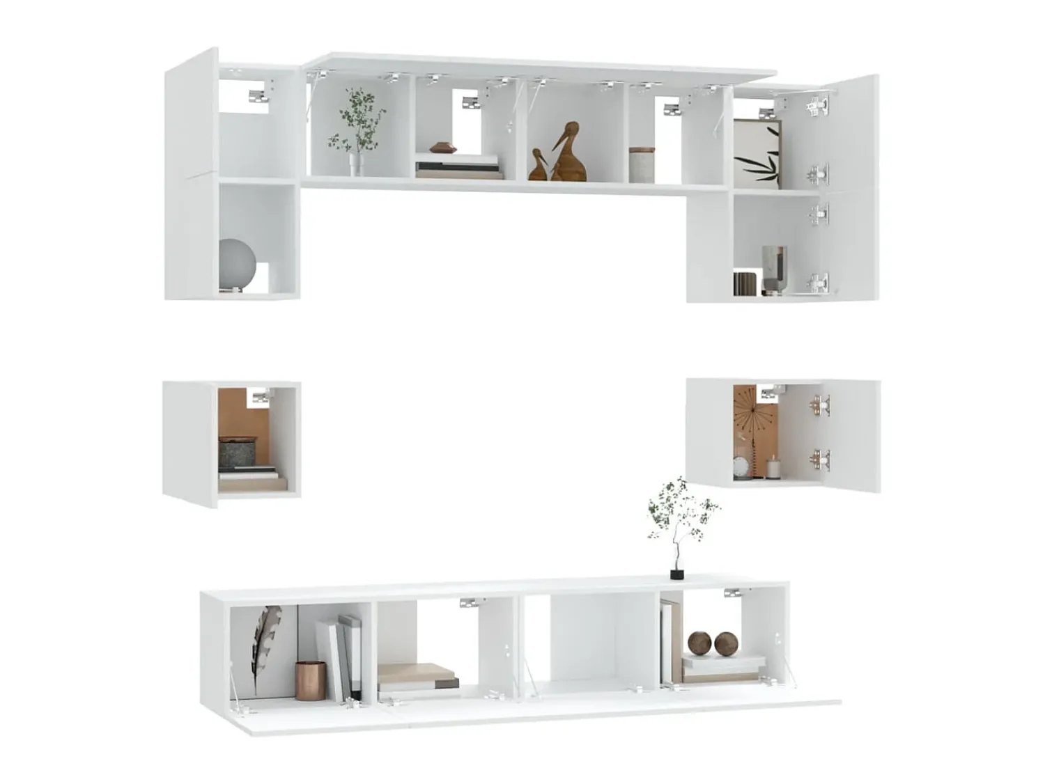 Conjunto móveis de TV 8 pcs madeira processada PT557037^ Móvel De Tv