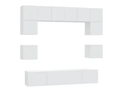 Conjunto móveis de TV 8 pcs madeira processada PT557037^ Móvel De Tv