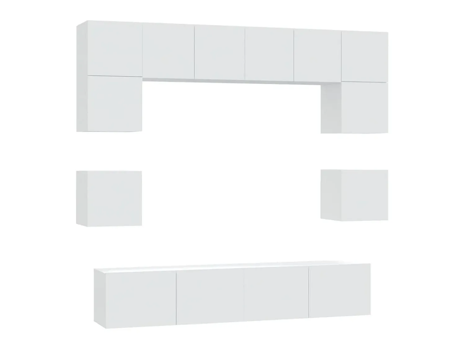 Conjunto móveis de TV 8 pcs madeira processada PT557037^ Móvel De Tv