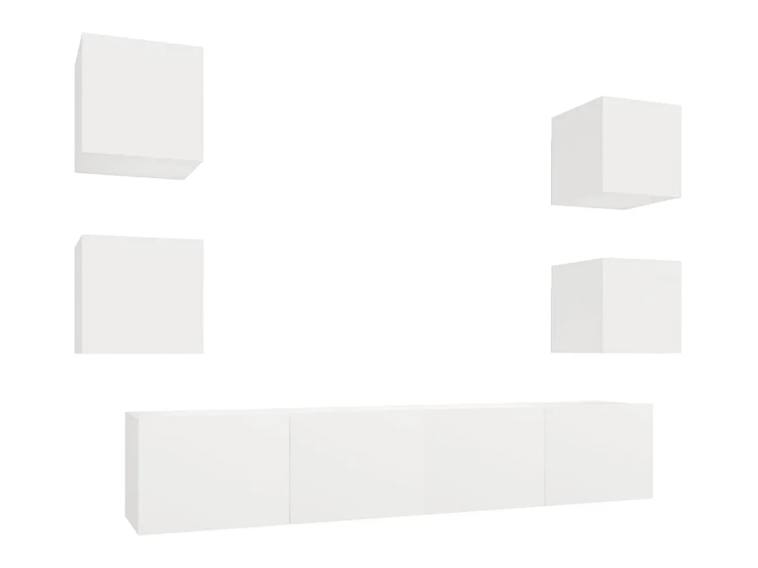 Móvel De Tv* Conjunto móveis de TV 6 pcs madeira processada PT230711 Branco
