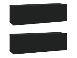 Móvel De Tv| Conjunto móveis de TV 6 pcs madeira processada PT953742 Preto