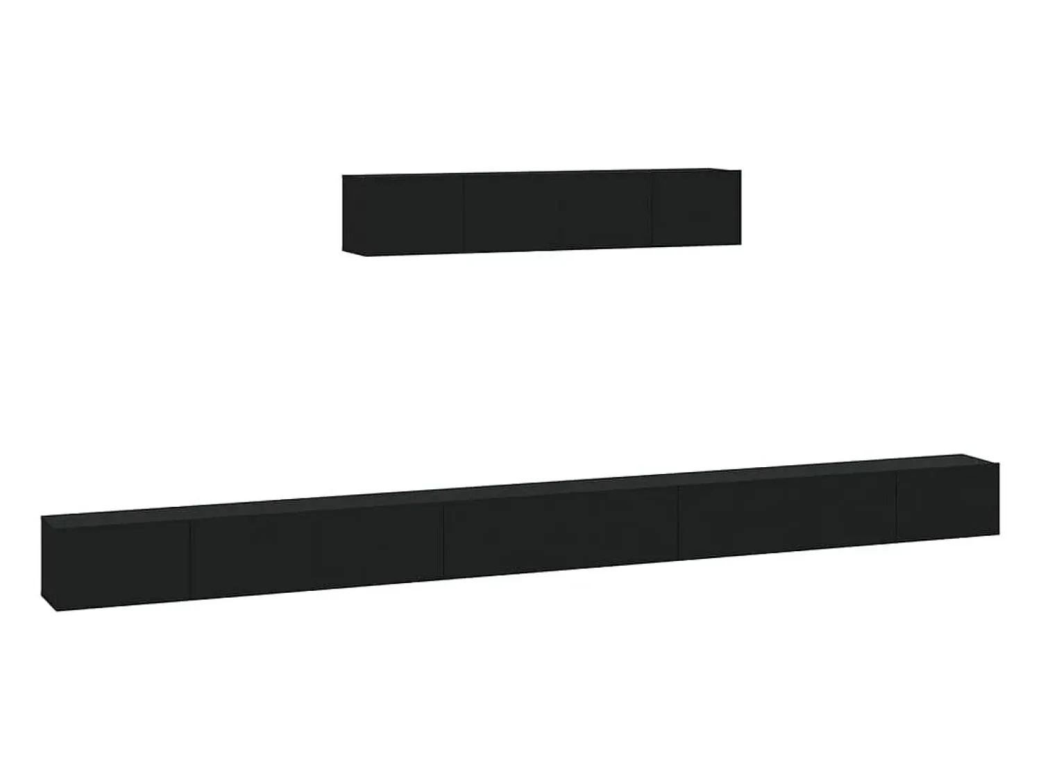 Móvel De Tv| Conjunto móveis de TV 6 pcs madeira processada PT953742 Preto