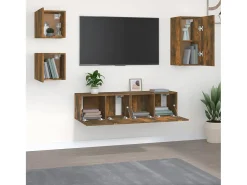 Móvel De Tv* Conjunto móveis de TV 5 pcs madeira processada carvalho fumado PT329510 Castanho