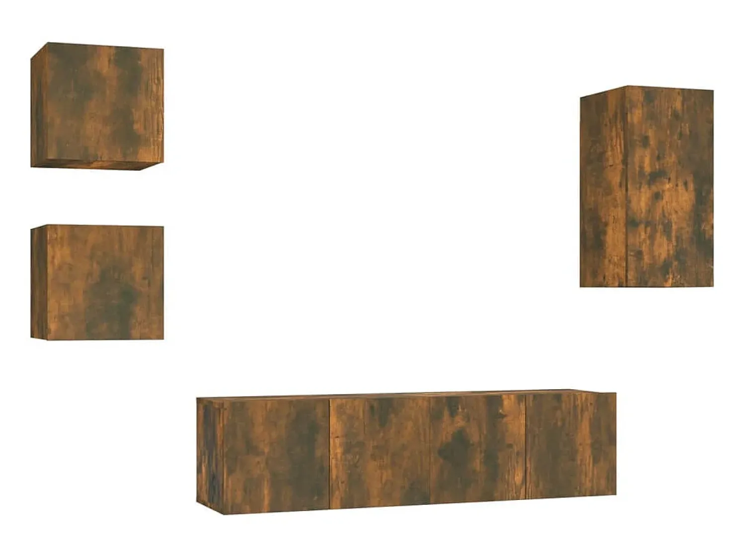 Móvel De Tv* Conjunto móveis de TV 5 pcs madeira processada carvalho fumado PT329510 Castanho