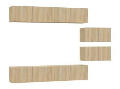 Conjunto móveis de TV 6 pcs madeira processada carvalho sonoma PT145106^ Móvel De Tv
