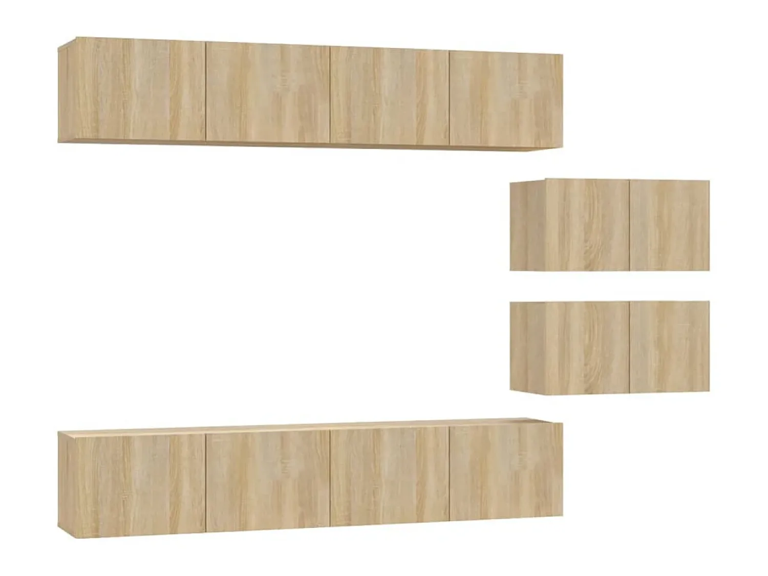 Conjunto móveis de TV 6 pcs madeira processada carvalho sonoma PT145106^ Móvel De Tv