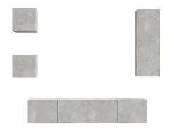 Móvel De Tv| Conjunto móveis de TV 5 pcs madeira processada cimento PT489202 Cinzento