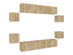 Conjunto móveis de TV 8 pcs madeira processada carvalho sonoma PT247517^ Móvel De Tv