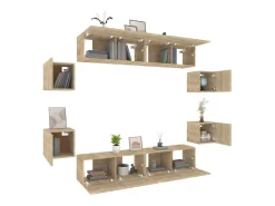 Conjunto móveis de TV 8 pcs madeira processada carvalho sonoma PT247517^ Móvel De Tv