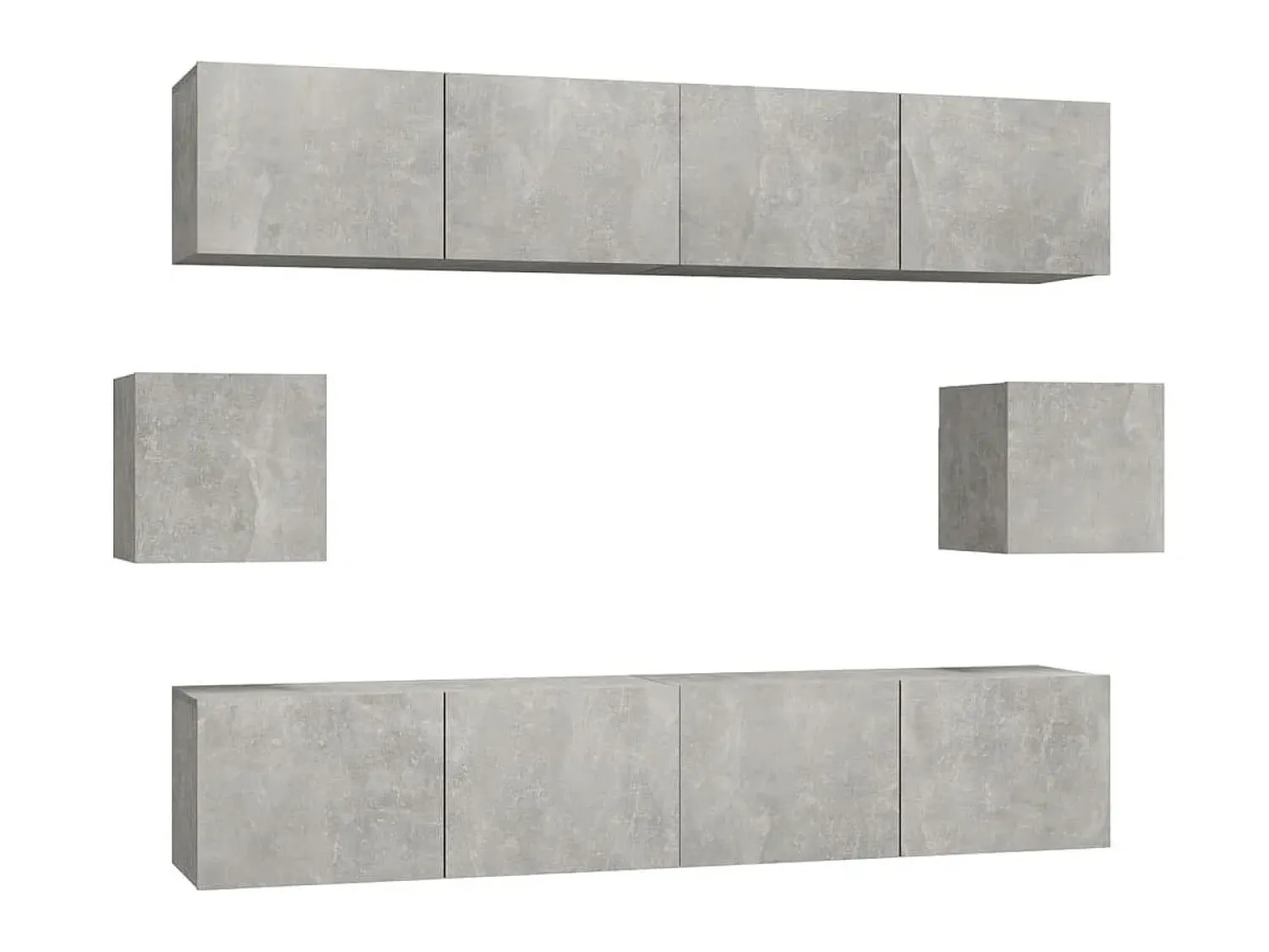 Móvel De Tv* Conjunto móveis de TV 6 pcs madeira processada cimento PT615861 Cinzento