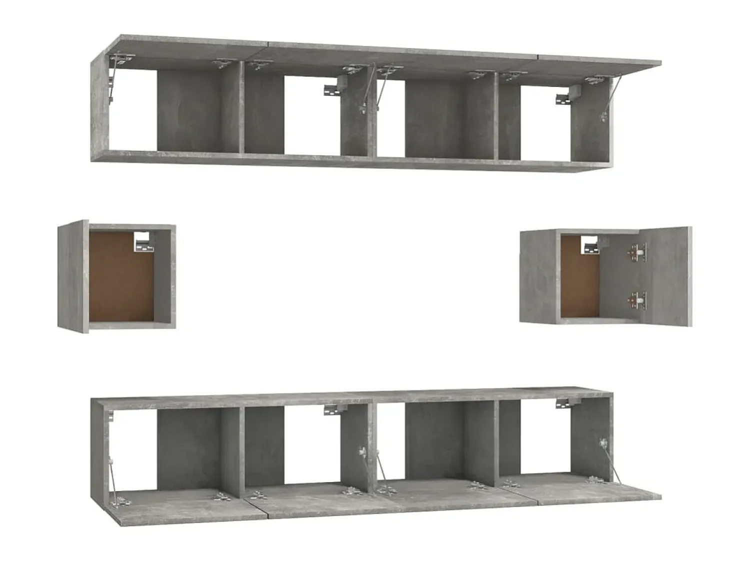 Móvel De Tv* Conjunto móveis de TV 6 pcs madeira processada cimento PT615861 Cinzento