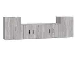 Móvel De Tv* Conjunto móveis de TV 4 pcs madeira processada sonoma cinza PT262814 Cinzento