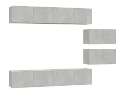 Discount Conjunto móveis de TV 6 pcs madeira processada cimento PT981692 Cinzento