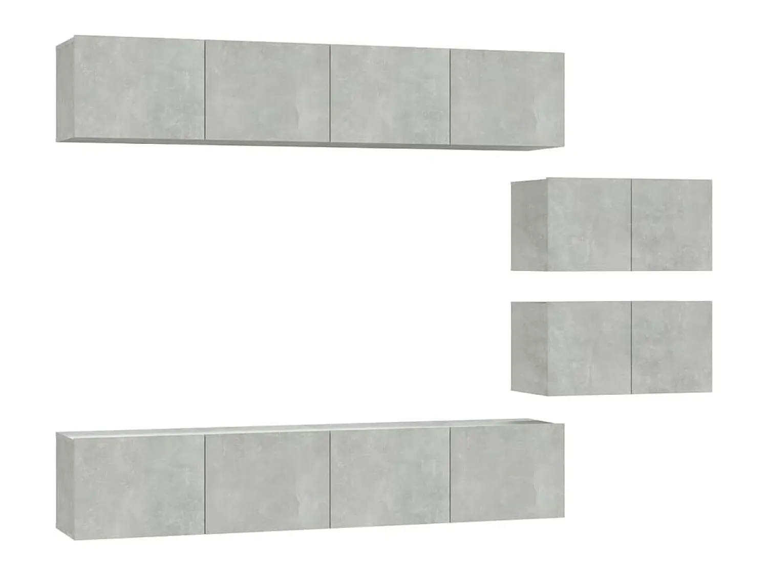 Discount Conjunto móveis de TV 6 pcs madeira processada cimento PT981692 Cinzento