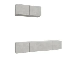 New Conjunto móveis de TV 3 pcs madeira processada cimento PT178058 Cinzento