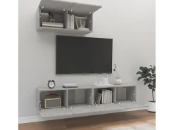 New Conjunto móveis de TV 3 pcs madeira processada cimento PT178058 Cinzento