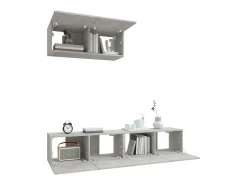 New Conjunto móveis de TV 3 pcs madeira processada cimento PT178058 Cinzento