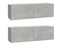 Móvel De Tv| Conjunto móveis de TV 6 pcs madeira processada cimento PT781339 Cinzento